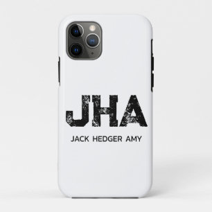 MINIMALISTISCHES SCHWARZES DREIBUCHSTABEN-MONOGRAM Case-Mate iPhone HÜLLE