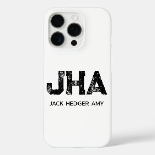 MINIMALISTISCHES SCHWARZES DREIBUCHSTABEN-MONOGRAM iPhone 16 PRO HÜLLE