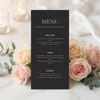 Minimalistisches schwarzes dunkles Restaurant- ode Programm
