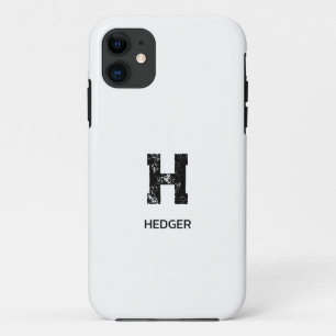 MINIMALISTISCHES SCHWARZES EIN-BUCHSTABEN-MONOGRAM Case-Mate iPhone HÜLLE