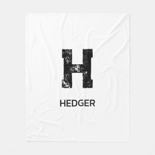 MINIMALISTISCHES SCHWARZES EIN-BUCHSTABEN-MONOGRAM FLEECEDECKE