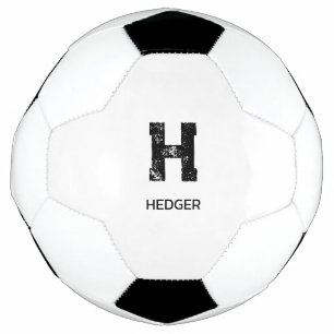 MINIMALISTISCHES SCHWARZES EIN-BUCHSTABEN-MONOGRAM FUßBALL