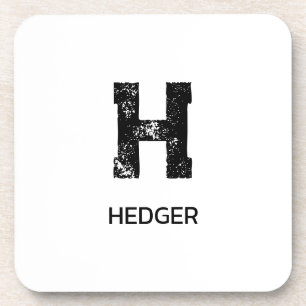 MINIMALISTISCHES SCHWARZES EIN-BUCHSTABEN-MONOGRAM GETRÄNKEUNTERSETZER