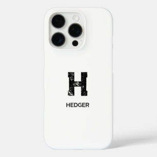 MINIMALISTISCHES SCHWARZES EIN-BUCHSTABEN-MONOGRAM iPhone 16 PRO HÜLLE