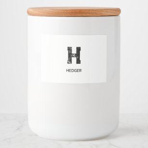 MINIMALISTISCHES SCHWARZES EIN-BUCHSTABEN-MONOGRAM LEBENSMITTELETIKETT