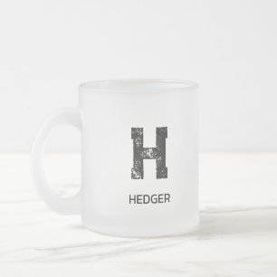 MINIMALISTISCHES SCHWARZES EIN-BUCHSTABEN-MONOGRAM MATTGLASTASSE