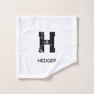 MINIMALISTISCHES SCHWARZES EIN-BUCHSTABEN-MONOGRAM WASCHLAPPEN