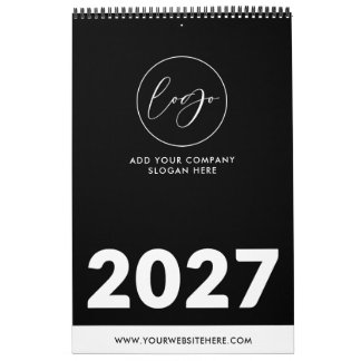 Minimalistisches schwarzes Geschäftslogo Werbe-202 Kalender