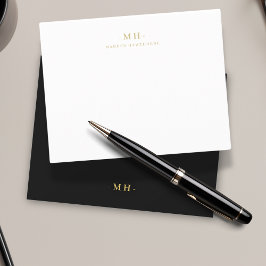 Minimalistisches Schwarzes Gold Einfache Elegante  Mitteilungskarte
