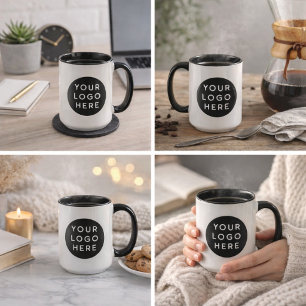 Minimalistisches schwarzes Kreis-Logo moderne Mark Tasse