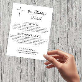 MINIMALISTISCHES Schwarzes Kreuz Hochzeitsdetails  Begleitkarte