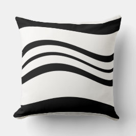 Minimalistisches schwarzes Linienmuster Weiß Kissen