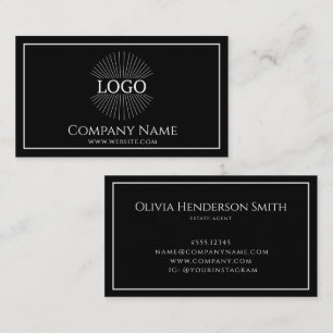 Minimalistisches Schwarzes Logo Visitenkarte