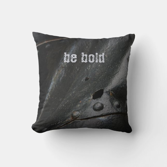 Minimalistisches schwarzes Metall im Loft-Stil Kissen (Vorderseite)