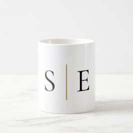 Minimalistisches Schwarzes Monogramm Kaffeetasse