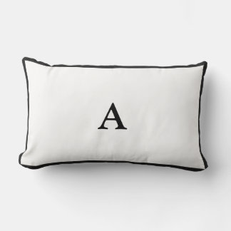 Minimalistisches Schwarzes Monogramm Lumbalwirbelk Lendenkissen