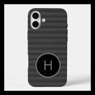 Minimalistisches Schwarzes Monogramm mit feinem Li iPhone 16 Plus Hülle