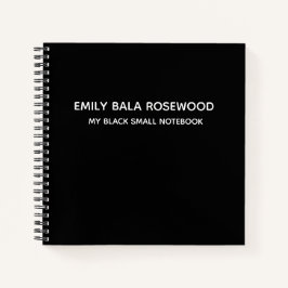 Minimalistisches schwarzes Monogramm-Namensdesign Notizbuch