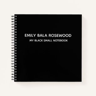 Minimalistisches schwarzes Monogramm-Namensdesign Notizbuch