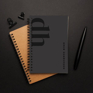 Minimalistisches schwarzes Monogramm Professional Planer