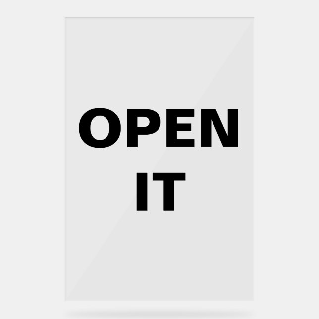 Minimalistisches schwarzes offenes Schild mit mode (Vorderseite)