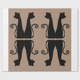 Minimalistisches Schwarzkatzen-Muster-Geschenkpapi Geschenkpapier