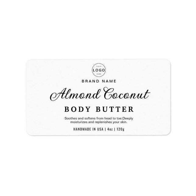 Minimalistisches Schwarzkörperchen-Kosmetikartikel Adressaufkleber (Vorne)