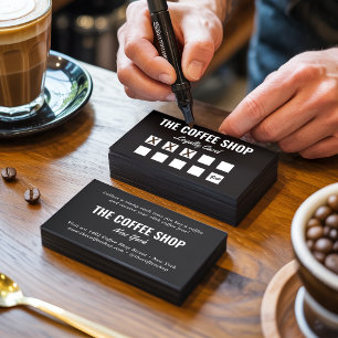 Minimalistisches, schwarzweiß-cooles Kaffeehaus Treuekarte