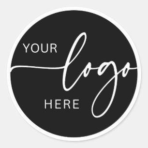 Minimalistisches Schwarzweiß-Logo-Geschäft Runder Aufkleber