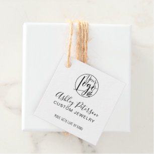 Minimalistisches Schwarzweiß-Schmucklogo Geschenkanhänger