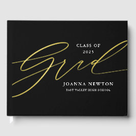 Minimalistisches Script Abschluss Foil Guestbook Gästebuch