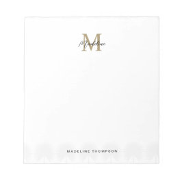 Minimalistisches Script Anahaw-Blätter Gold Monogr Notizblock