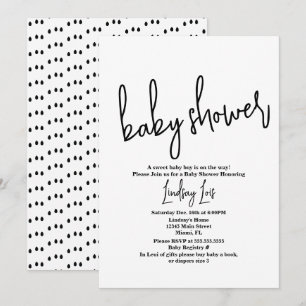Minimalistisches Script Baby Dusche Sprinkle Schwa Einladung