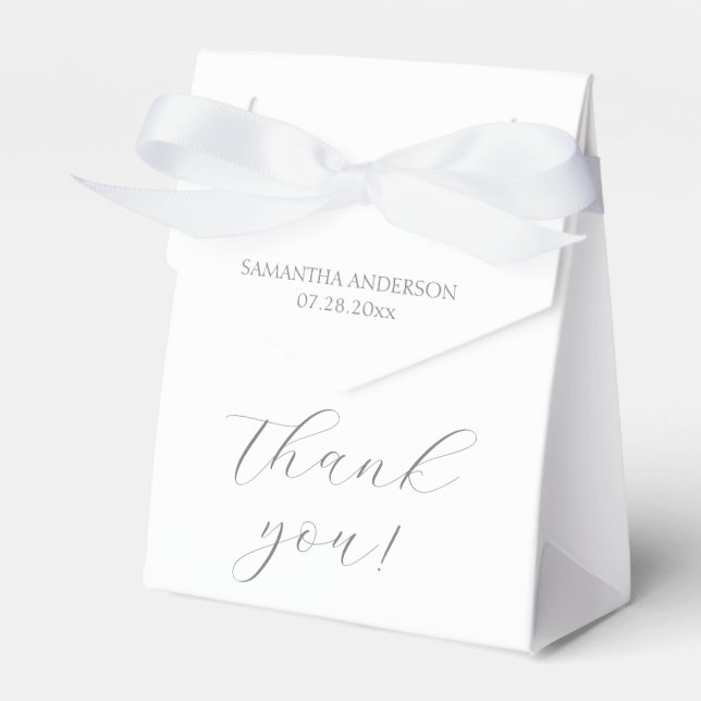 Minimalistisches Script Baby Dusche Vielen Dank Geschenkschachtel (Vorderseite)