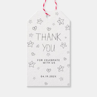 Minimalistisches Script Black Danke Baby Showgif Geschenkanhänger
