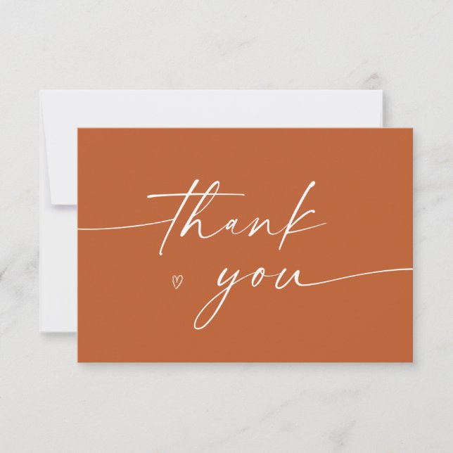 Minimalistisches Script-Elegant Dankeskarte (Vorderseite)