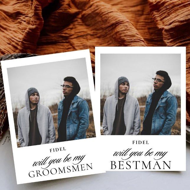 Minimalistisches Script Foto Bestman Vorschlag Einladung (Von Creator hochgeladen)