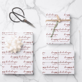 Minimalistisches Script Happy Holidays aus Ihrem N Geschenkpapier Set