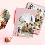 Minimalistisches Script Happy Holidays Foto Dusty  Feiertagskarte<br><div class="desc">Minimalistisches Script Happy Holidays Foto Dusty Pink Ferienkarte</div>