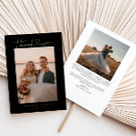 Minimalistisches Script Heart Wedding Foto Card Folieneinladung<br><div class="desc">Minimalistische und elegante Hochzeit Dankeschön-Karte mit handgeschriebenem Skript mit einem Herz. Sie können ein Foto auf der Vorder- und Rückseite zusammen mit Ihrer Nachricht hinzufügen.</div>