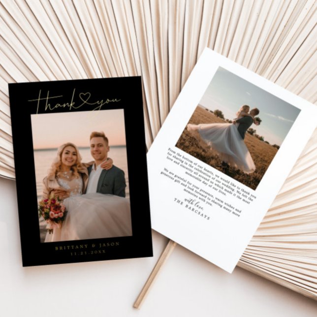 Minimalistisches Script Heart Wedding Foto Card Folieneinladung (Von Creator hochgeladen)