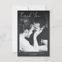 Minimalistisches Script-Hochzeitsskript-Foto Danke