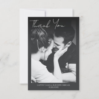 Minimalistisches Script-Hochzeitsskript-Foto Danke