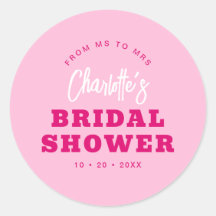 Minimalistisches Script Hot Pink Modernes Brautpar