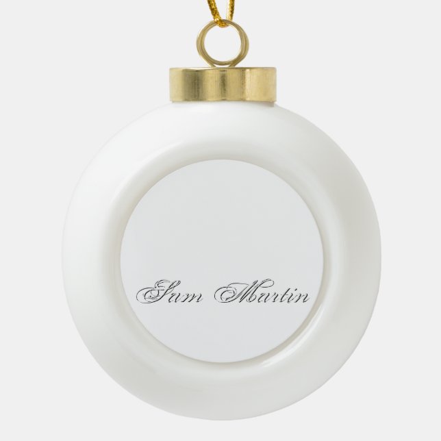 Minimalistisches Script Lovely 3d Monogram Keramik Kugel-Ornament (Vorderseite)