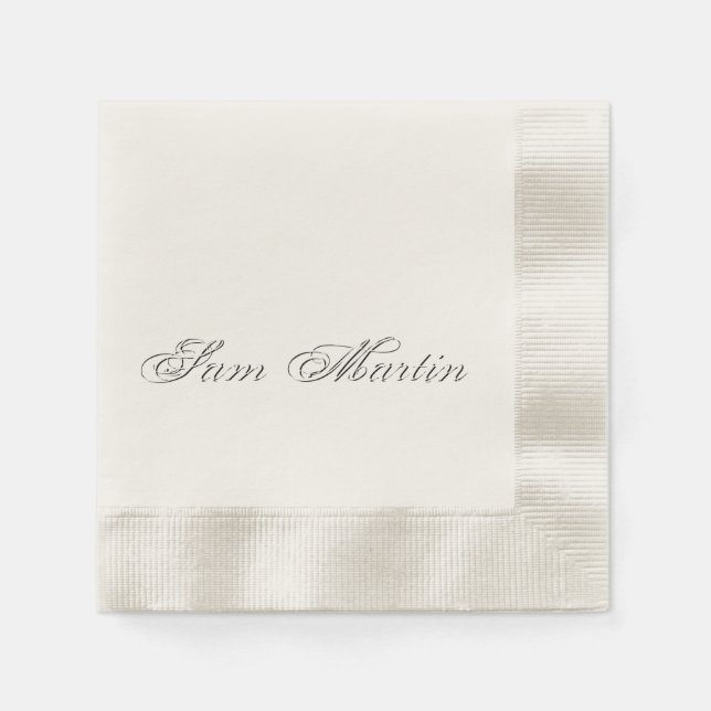 Minimalistisches Script Lovely 3d Monogram Serviette (Vorderseite)