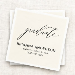 Minimalistisches Script Neutral Cream Beige Abschl Serviette