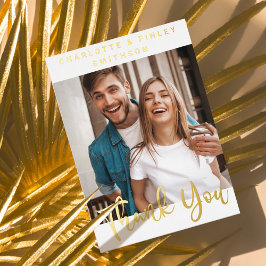 Minimalistisches Script Personalisiert Wedding Dan Folien Feiertagskarte