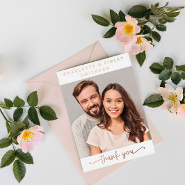 Minimalistisches Script Personalisiert Wedding Dan Folien Feiertagskarte