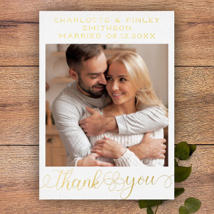 Minimalistisches Script Personalisiert Wedding Dan Folien Feiertagskarte